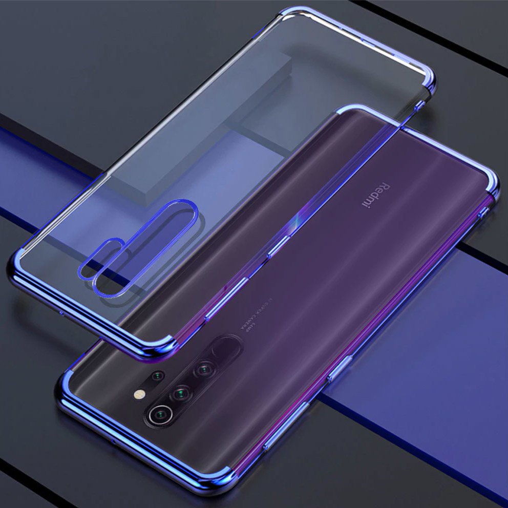 Capa de gel TPU transparente com estrutura de galvanoplastia para Xiaomi Redmi Note 8 Pro vermelho