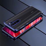 Capa de gel TPU transparente com estrutura de galvanoplastia para Xiaomi Redmi Note 8 Pro vermelho