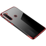 Capa de gel TPU transparente com estrutura de galvanoplastia para Xiaomi Redmi Note 8T vermelho