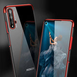 Estojo transparente de gel TPU para moldura de galvanoplastia para Huawei Nova 5T  -  Honor 20  -  Honor 20 Pro  -  Honor 20S preto