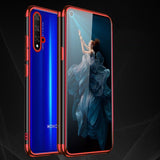Capa de gel TPU transparente com moldura de galvanoplastia para Huawei Nova 5T  -  Honor 20  -  Honor 20 Pro  -  Honor 20S azul