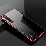 Capa de gel TPU transparente com estrutura de galvanoplastia para Huawei P Smart Pro  -  Huawei Y9s vermelho