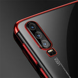 Capa de gel TPU transparente com estrutura de galvanoplastia para Huawei P Smart Pro  -  Huawei Y9s vermelho