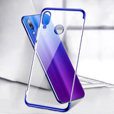 Capa transparente de gel TPU para estrutura de galvanoplastia para Huawei P Smart 2019 preta