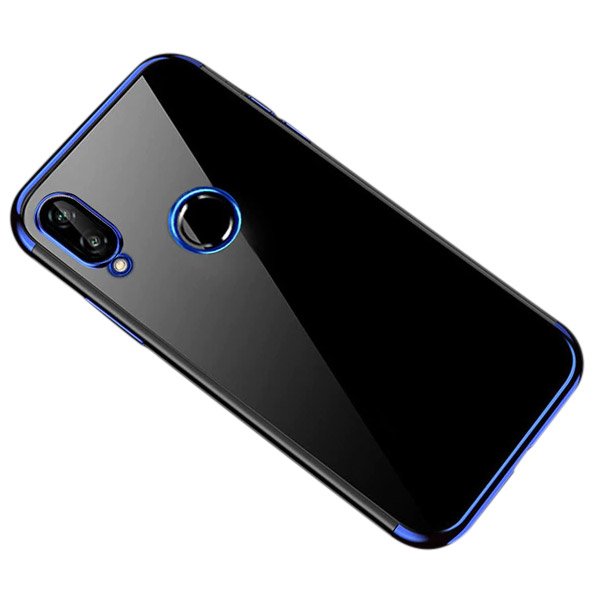 Capa transparente de gel TPU para moldura de galvanoplastia para Huawei P Smart 2019 azul
