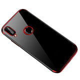 Capa transparente de gel TPU para moldura de galvanoplastia para Huawei P Smart 2019 vermelho
