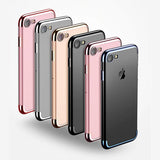 Capa transparente de gel TPU com estrutura de galvanoplastia para iPhone SE 2020  -  iPhone 8  -  iPhone 7 preto