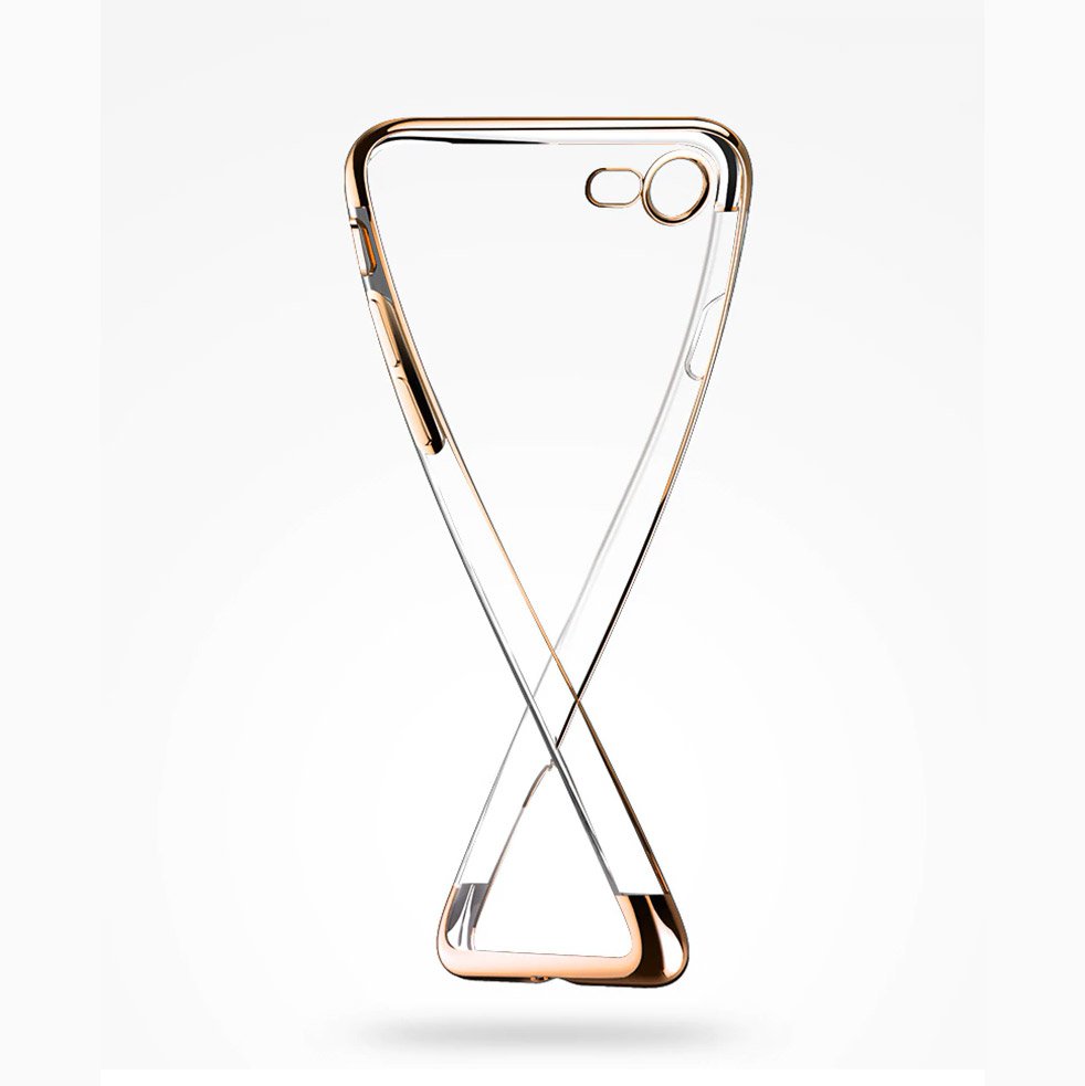 Capa transparente de gel TPU com estrutura de galvanoplastia para iPhone SE 2020  -  iPhone 8  -  iPhone 7 preto