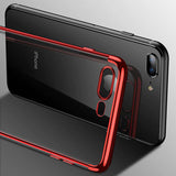 Capa transparente de gel TPU com moldura de galvanoplastia para iPhone 8 Plus  -  iPhone 7 Plus azul