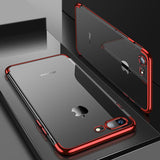 Capa transparente de gel TPU com estrutura de galvanoplastia para iPhone 8 Plus  -  iPhone 7 Plus vermelho