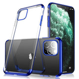 Capa transparente de gel TPU com estrutura de galvanoplastia para iPhone 11 azul