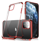 Capa transparente de gel TPU com estrutura de galvanoplastia para iPhone 11 vermelho
