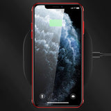Capa transparente de gel TPU com estrutura de galvanoplastia para iPhone 11 vermelho