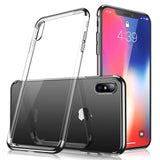 Capa transparente de gel TPU com estrutura de galvanoplastia para iPhone XS  -  iPhone X preto