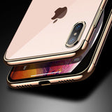 Capa transparente de gel TPU com estrutura de galvanoplastia para iPhone XS  -  iPhone X preto