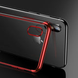 Capa transparente de gel TPU com estrutura de galvanoplastia para iPhone XS  -  iPhone X preto