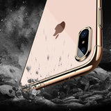 Capa transparente de gel TPU com estrutura de galvanoplastia para iPhone XS  -  iPhone X preto