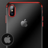 Capa transparente de gel TPU para moldura de galvanoplastia para iPhone XS  -  iPhone X azul