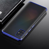Capa transparente de gel TPU para moldura de galvanoplastia para Huawei P40 azul