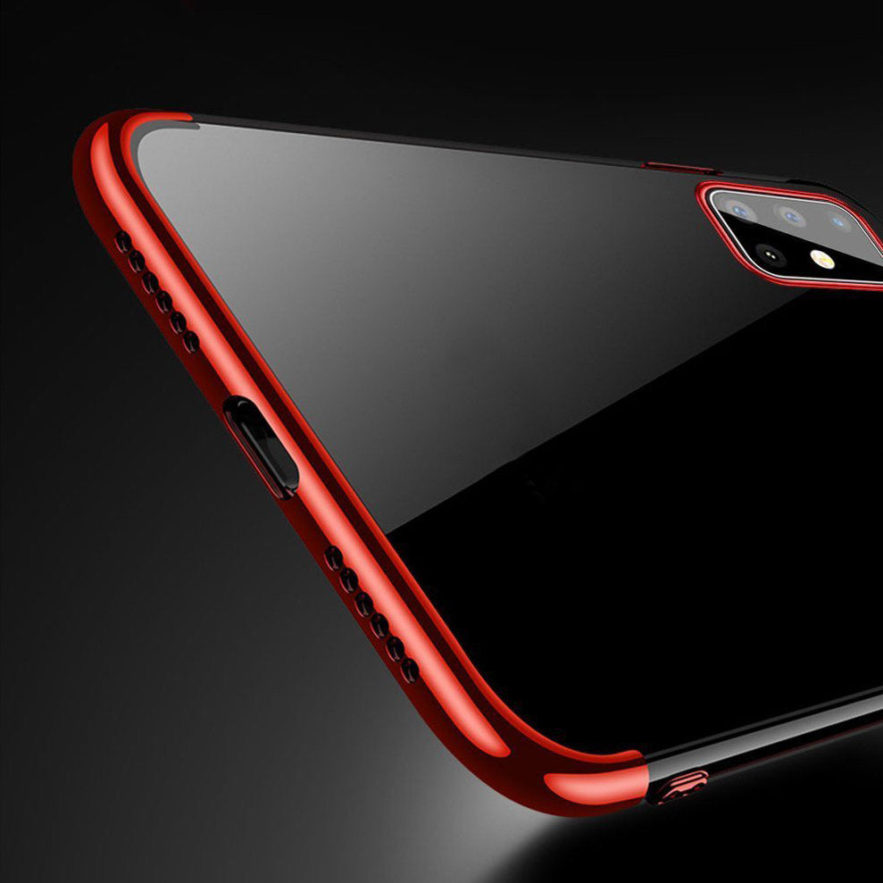 Capa transparente de gel TPU para moldura de galvanoplastia para Huawei P40 azul