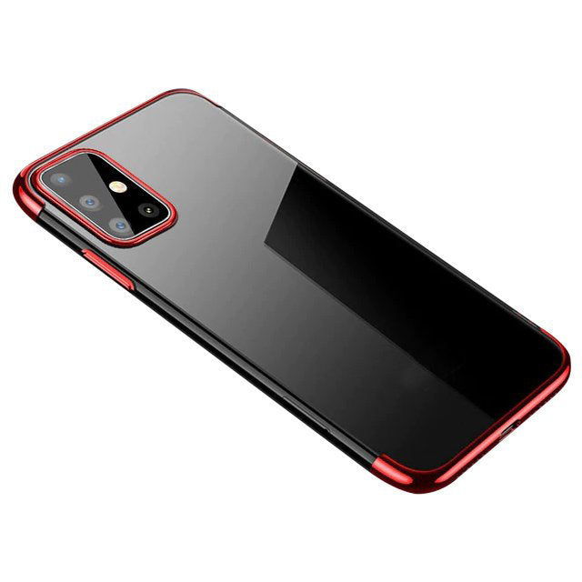 Transparente estojo de gel TPU moldura de galvanoplastia para Huawei P40 vermelho