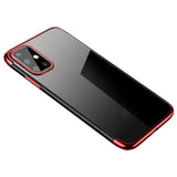 Transparente estojo de gel TPU moldura de galvanoplastia para Huawei P40 vermelho
