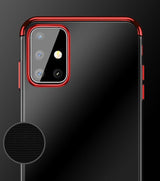 Transparente estojo de gel TPU moldura de galvanoplastia para Huawei P40 vermelho