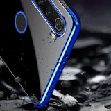 Capa transparente de gel TPU com estrutura de galvanoplastia para Motorola G8 Plus preta