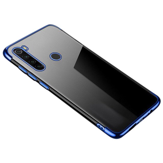 Transparente estojo de gel TPU moldura de galvanoplastia para Motorola G8 Plus azul