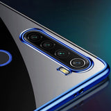 Transparente estojo de gel TPU moldura de galvanoplastia para Motorola G8 Plus azul