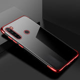 Transparente Case Gel TPU Galvanoplastia Capa para Motorola G8 Plus vermelho