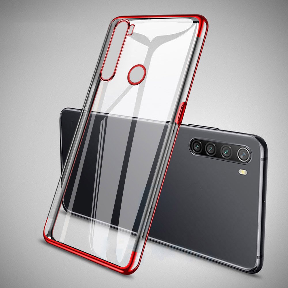 Transparente estojo de gel TPU moldura de galvanoplastia para Motorola G8 Play preto