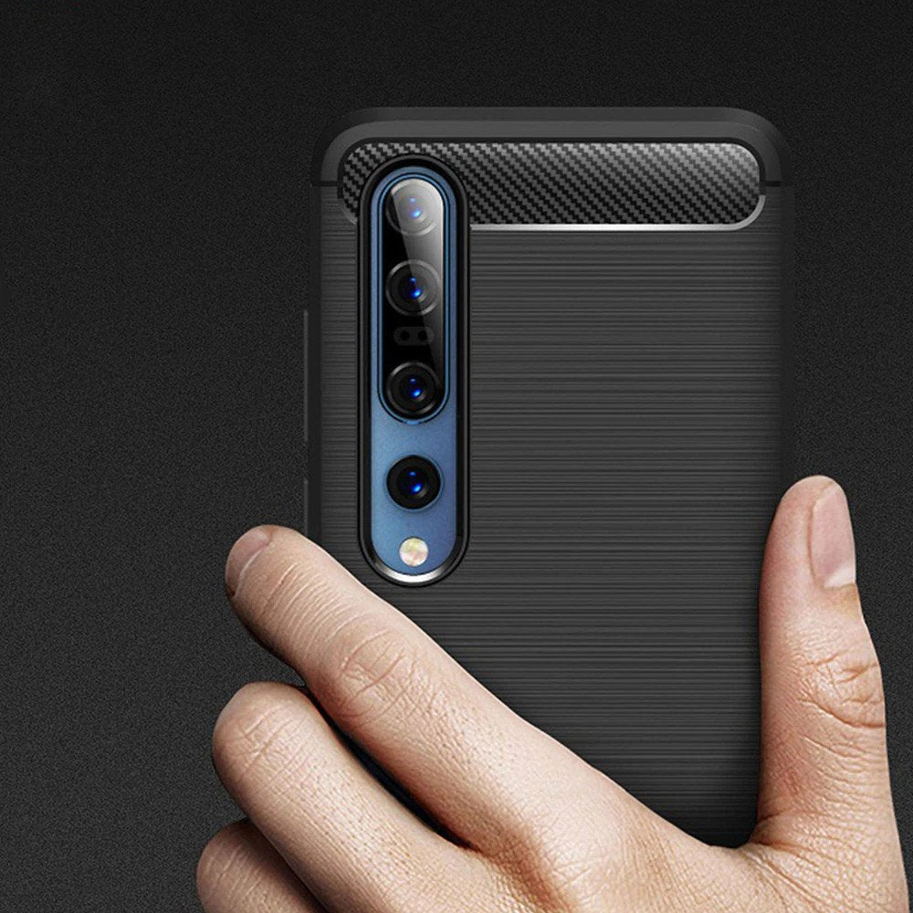 Capa carbono Capa flexível de TPU para Xiaomi Mi 10 Pro  -  Xiaomi Mi 10 preto