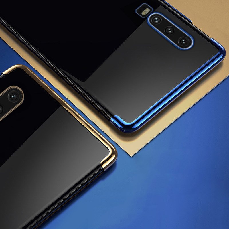 Capa de gel TPU transparente com estrutura de galvanoplastia para Huawei P Smart Pro  -  Huawei Y9s azul