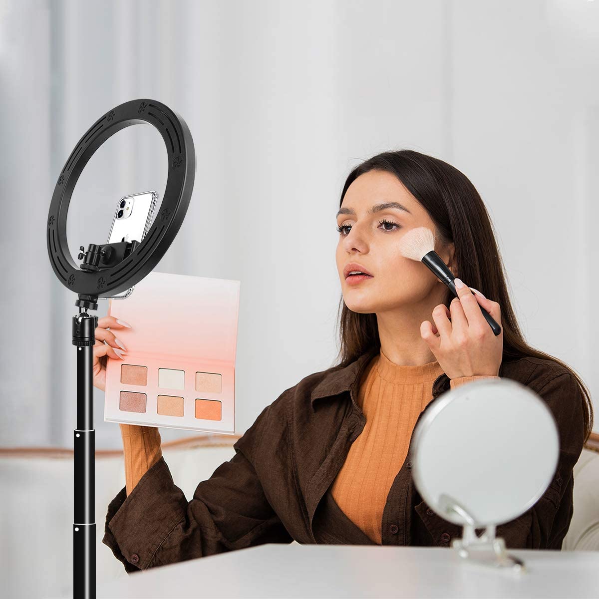 Anel de LED 10" com Tripé Extensível 1,5m Comando Bluetooth - Ring light