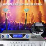 TONOR Microfone Wireless VHF com Receptor 2 Canais