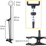 Anel de LED Flexível com Suporte para Telemóvel - Ring light