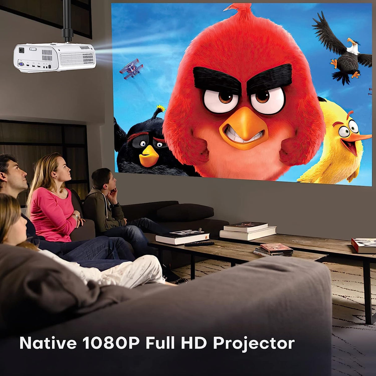 Mini Projetor Portátil 8500 Lumens Bluetooth Full HD 1080P HDMI/AV/USB/VGA