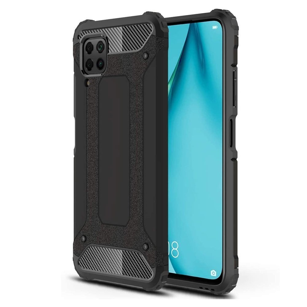 Capa Hybrid Armor Capa resistente e resistente para Huawei P40 Lite  -  Nova 7i  -  Nova 6 SE preta