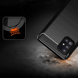 Capa carbono Capa flexível de TPU para Samsung Galaxy A71 5G preta