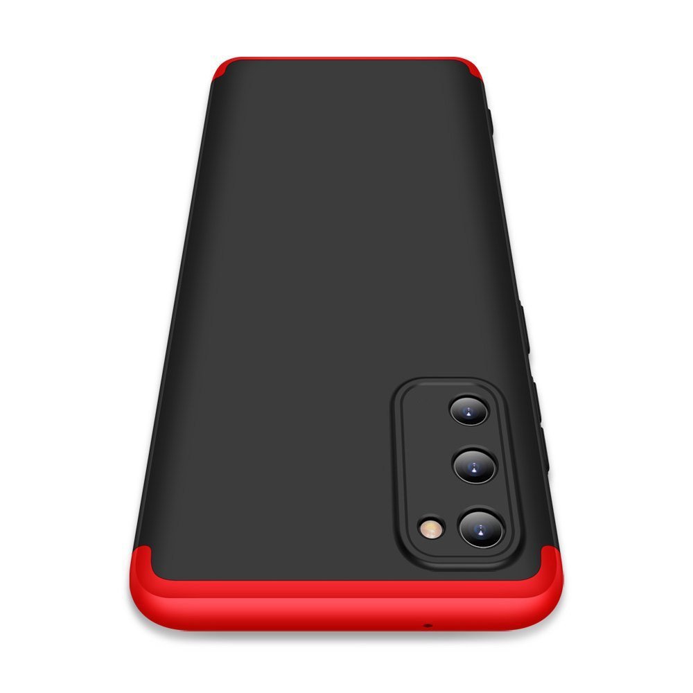 GKK 360 Capa de proteção frontal e traseira capa completa para Samsung Galaxy A41 preto-vermelho