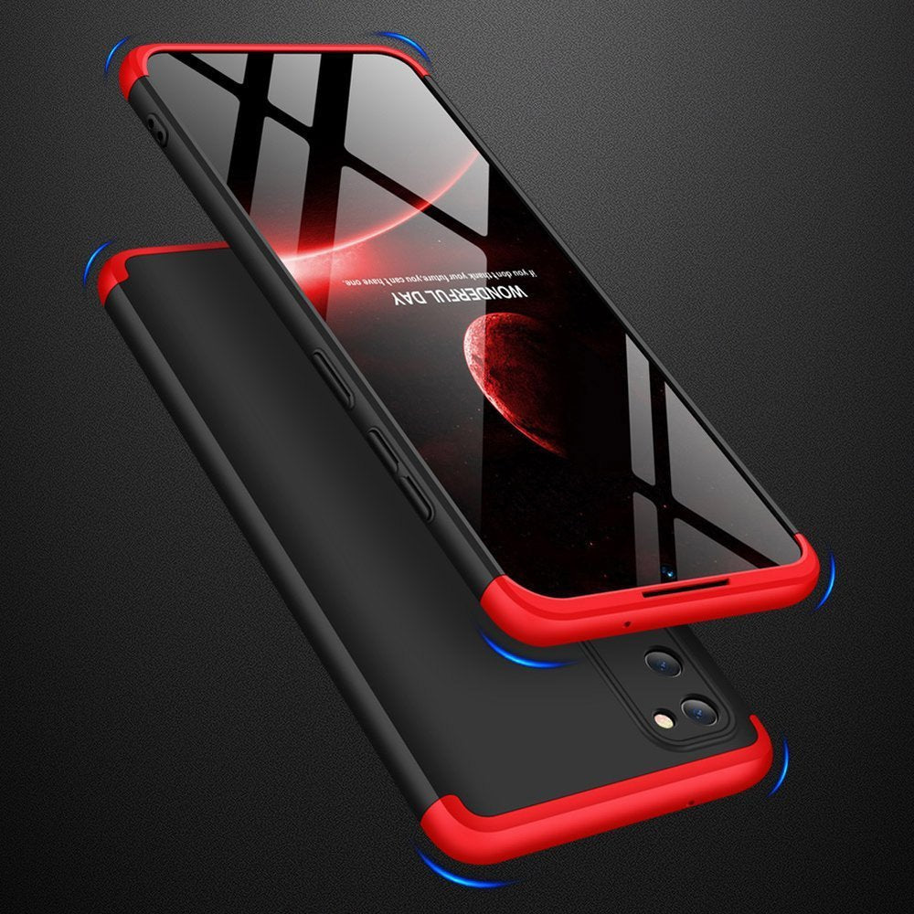 GKK 360 Capa de proteção frontal e traseira capa completa para Samsung Galaxy A41 preto-vermelho