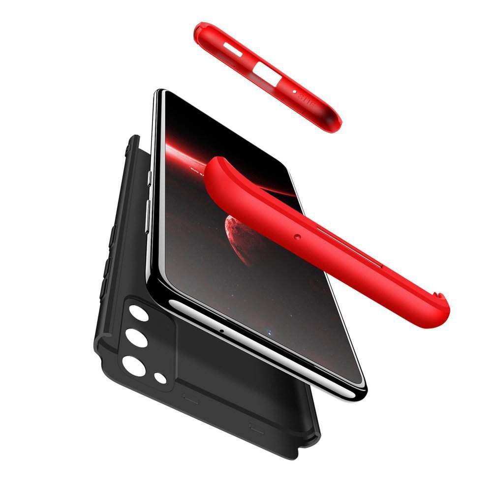 GKK 360 Capa de proteção frontal e traseira capa completa para Samsung Galaxy A41 preto-vermelho