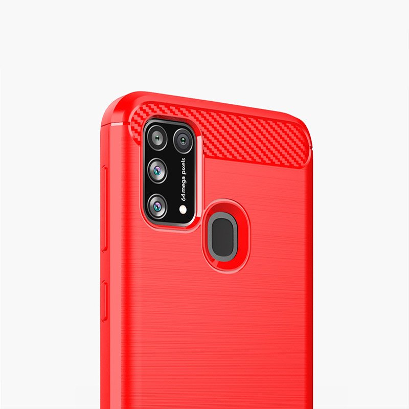 Capa carbono Capa flexível de TPU para Samsung Galaxy M30s  -  Galaxy M21 azul