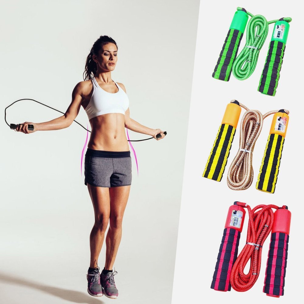 Pular corda com um contador de salto fitness crossfit verde