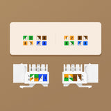 Módulos de rede não blindados Ugreen Keystone Ethernet Cat 5e 8P8C RJ45 100 Mbps 568A  -  B branco (80176 NW142)