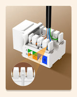 Módulos de rede não blindados Ugreen Keystone Ethernet Cat 5e 8P8C RJ45 100 Mbps 568A  -  B branco (80176 NW142)