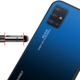 Tampa durável de vidro gradiente com parte traseira de vidro temperado Samsung Galaxy A51 preto-vermelho