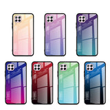 Tampa durável de vidro gradiente com parte traseira de vidro temperado Huawei P40 Lite  -  Nova 7i  -  Nova 6 SE rosa-roxo