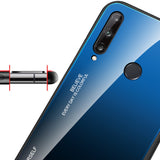 Tampa durável de vidro gradiente com parte traseira de vidro temperado Huawei P40 Lite E rosa